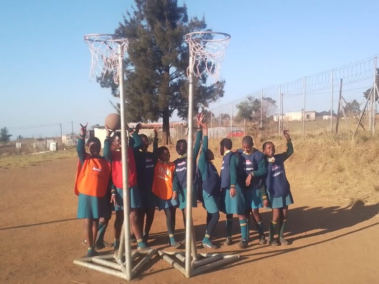 New netball poles for Bonginkosi Primary School